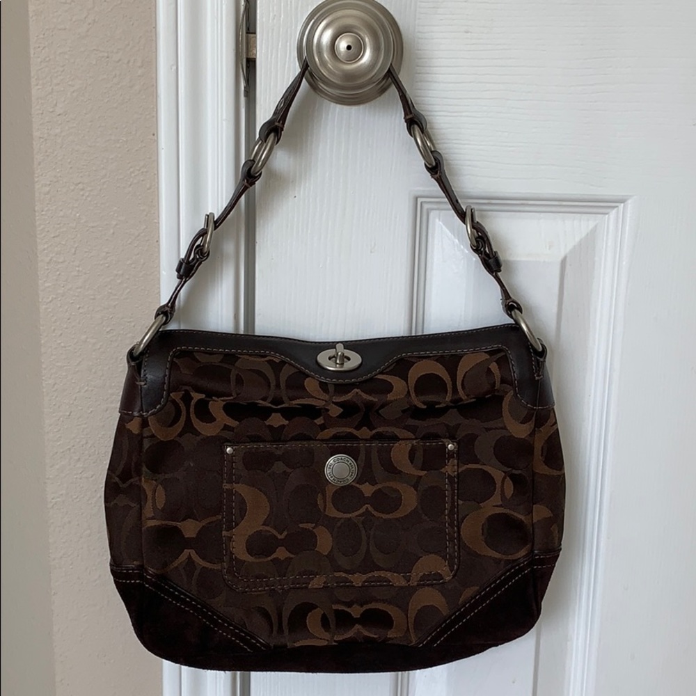 Leather/suede Coach purse